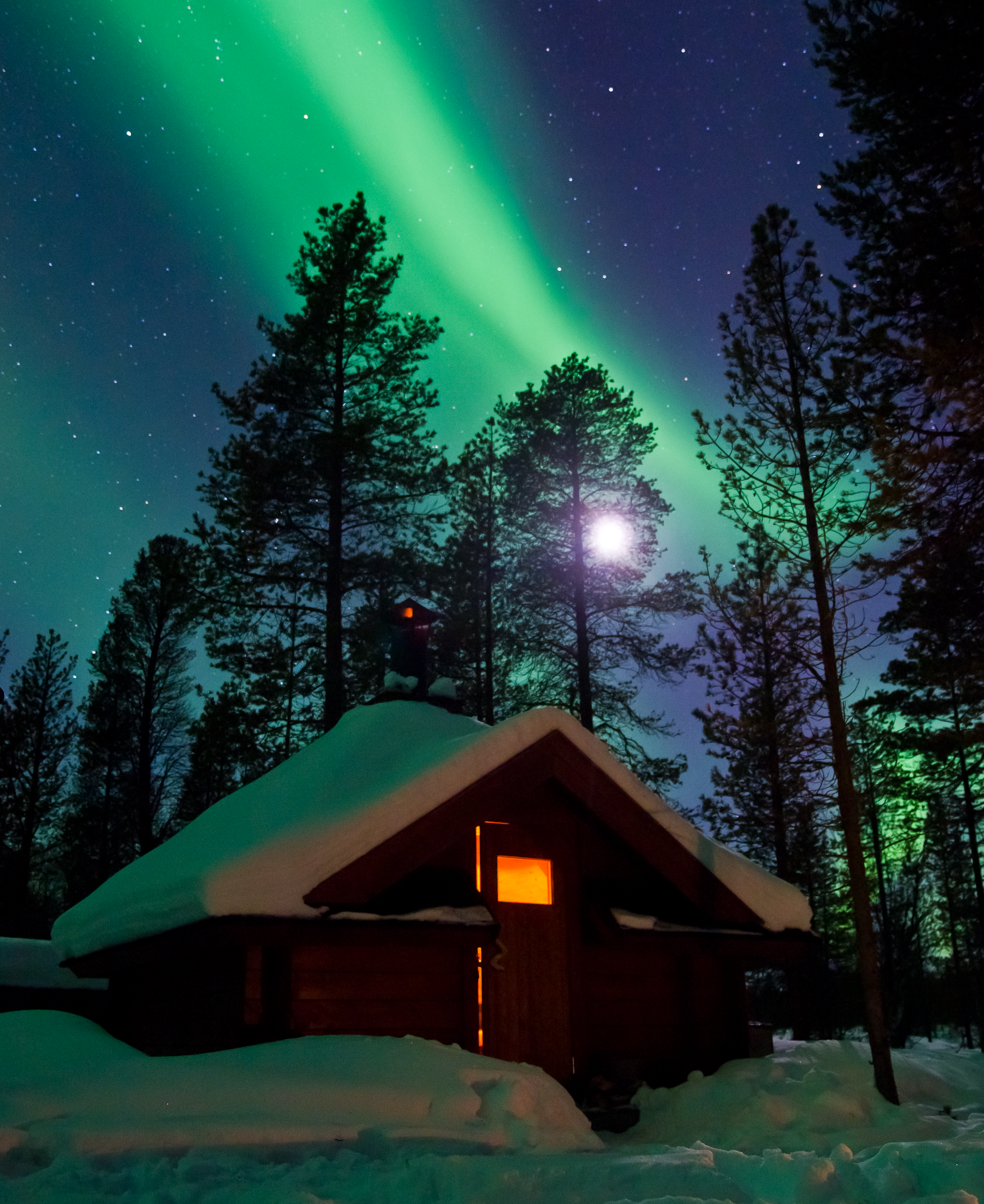 Finland Wooden House in Snow